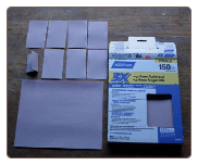 SECTIONING A SHEET OF SANDPAPER SECTIONING A SHEET OF SANDPAPER